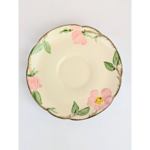 Set of 4 Franciscan Desert Rose Saucers Vintage 1940s-50s Grandmillennial China - Picture 6 of 9